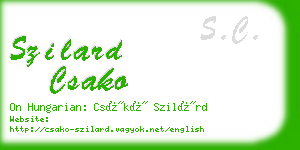 szilard csako business card